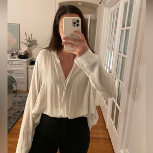 White loose fit dress shirt